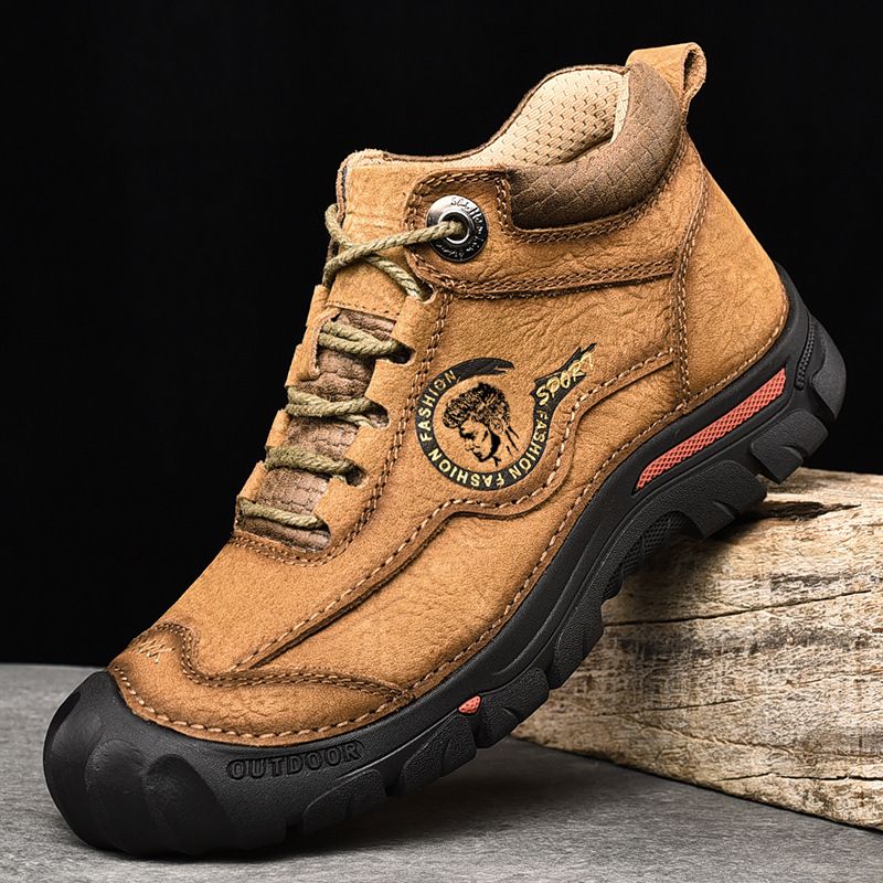 New high-top cotton-padded shoes men's shoes high-top fleece-lined warm leather shoes outdoor sports waterproof casual shoes non-slip hiking shoes_vogvips.com