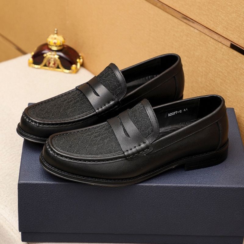 High-End Fashion Genuine Leather Casual Shoes Commuting Black Business Men's Slip-On Comfortable Penny Loafers_vogvips.com