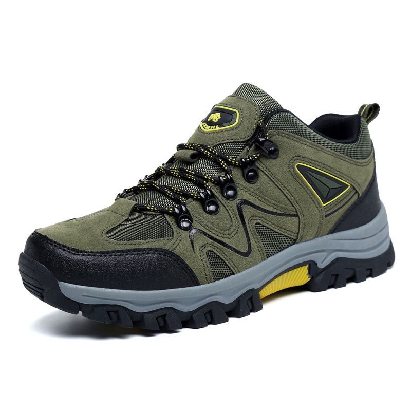 Men's Suede Hiking Shoes - Low-Cut Outdoor Trail Sneakers For Wide Feet (Durable & Breathable)_vogvips.com
