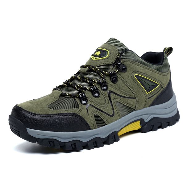Men's Suede Hiking Shoes - Low-Cut Outdoor Trail Sneakers For Wide Feet (Durable & Breathable)_vogvips.com