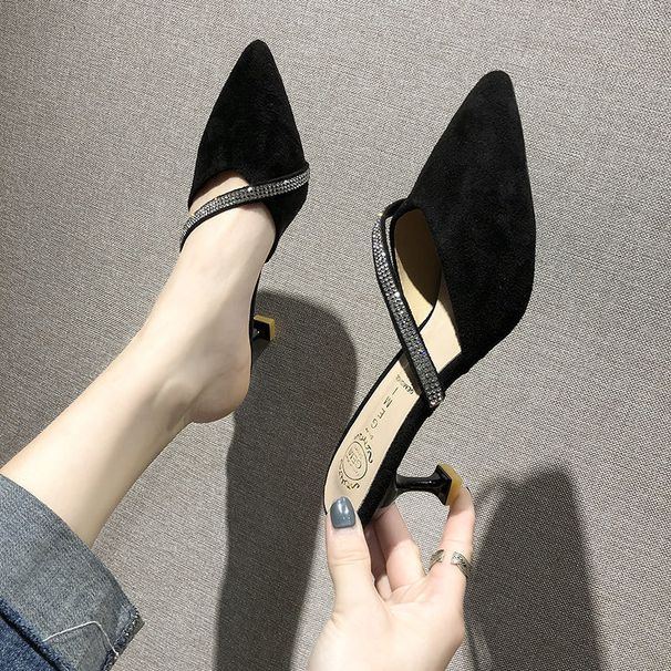 Korean-style Closed-toe Slippers Women, Summer 2026 New Model, Pointed-toe Stiletto High-heeled Sandals, Half-slippers_vogvips.com