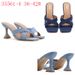 Women's Shoes Summer New Women's Denim Knot High Heels, Fashionable Stiletto Heels, Sexy And Versatile Outerwear Slippers_vogvips.com