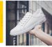 Men's Board Shoes Breathable Soft Sole First Layer Cowhide Sports White Shoes Running Shoes_vogvips.com