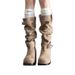 Wstrn Cowboy Boots For Womn With Blt Buckl, Ovr-th-Kn Pil Chunky Hl Slimming Long Tub Riding Boots, Hot_vogvips.com