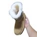 New Thick-Soled Sheepskin Integrated Mid-Calf Snow Belt Buckle Motorcycle With Flip-Over Wool Collar And Warm Cotton_vogvips.com