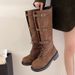 2025 Autumn Winter New Fashion Height Increasing Casual Versatile Riding With Belt Buckle Long Boots_vogvips.com