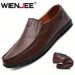 Genuine Leather Men Casual Luxury Brand Mens Loafers Moccasins Breathable Slip On Black Driving Shoes Plus Size 37-47_vogvips.com