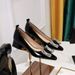 Women's shoes thick mid-heel shallow mouth small square head patent leather metal diamond-buckle high heel single shoes for women_vogvips.com