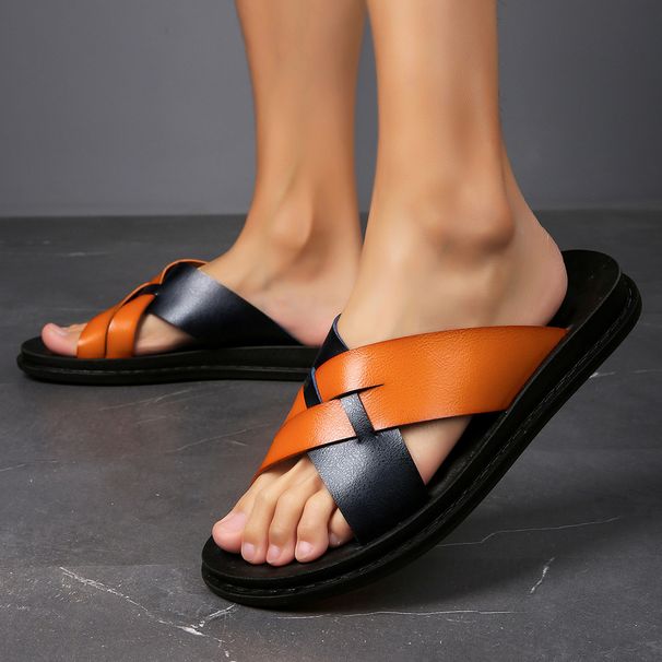 Men's Casual Slippers With Soft Soles Wearing Beach Shoes, Lightweight Comfortable For Home Use, Slip Resistant And_vogvips.com