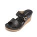 Women's Thick Sole Comfortable Slides With Metal Buckle Large Size Casual Sandals_vogvips.com