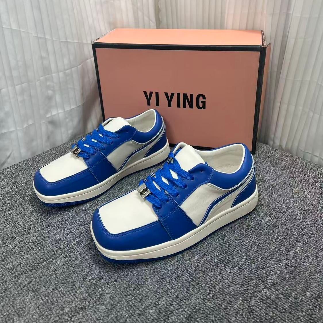 2026 Spring/Summer New Style Square-Toe Color-Block Fashion Low-Top Ultra-Soft Flat Sneakers For Women, Casual Lace-Up_vogvips.com