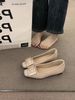 2026 Spring/Summer Elegant Single-Heel Leather Square-Toe Low-Cut Shoes Small Leather Shoes_vogvips.com
