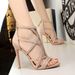Style Stiletto Roman 83121-1 Ultra Heel Suede Hollow Sexy Nightclub Sandals Summer High Heels_vogvips.com