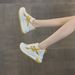 Thick-soled Height-increasing Wom's Sneakers 2026 Summer New White Mesh Breathable Casual Fashion Shoes For Petite_vogvips.com