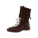 Height-Increasing Flat Boxing Women, Western Cowboy Boots, 2025 Spring And Autumn New Style, Suede Lace-Up Martin Boots_vogvips.com