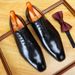 Brogue Business For Men Formal Embossed Full Grain Leather Pointed Toe Oxford Shoes British Style_vogvips.com