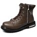Men's Boots With Thick Soles, Height-Increasing, Fleece-Lined Motorcycle Boots, High-Top Genuine Leather Men's Boots, Wo_vogvips.com