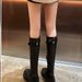 Autumn And Winter New Style High-top Boots For Women,water-washed Horse Leather,round Toe,leather Strap Buckle,thick-soled,long-leg,knight-style Boots_vogvips.com