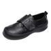 Velcro Retro Soft Leather Commuter Round-toe Thick-soled Women's Loafers, Elegant Black Soft-soled Shoes_vogvips.com
