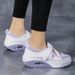 Summer Women's Comfort Shoes - Breathable Air Cushion Slip-On With Thick Sole & Hook-and-Loop Closure (Lightweight For Casual & Daily Wear)_vogvips.com