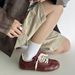 Vintage Two-Tone Lace-Up Ballet Sneakers For Women & Men – Retro-Inspired Suede Training Shoes With Hidden Wedge Sole, Casual Comfort_vogvips.com
