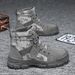 Extra Large Size Martin Boots For Men, Autumn High-top Shoes, Workwear Hiking Mid-top Men's Yellow Boots, British Style_vogvips.com