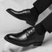 Euro Step Men's Leather 2025 Spring Brogue Business British Style Pointed Toe Office Formal Shoes Breathable Wear-resistant_vogvips.com