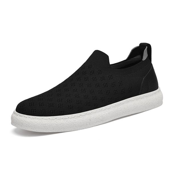 Retro Board Shoes Fly-woven Cowhide Mesh Shoes Comfortable Invisible Inner Height-increasing Mesh Board Shoes_vogvips.com