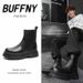Martin Boots Men's Thick-soled Heightening Short Boots Chelsea Boots Tooling Leather Boots_vogvips.com