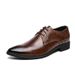Euro Step Brogue Pointed Formal Casual British Style Leather Shoes Men's Loafers_vogvips.com