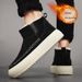 Men's Winter Snow Boots Slip-On Fleece Lined Warm Anti-Slip Casual Shoes With Thick Sole_vogvips.com