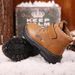 Children S Martin Boots Boys Winter Primary School Students Mid Top Plus Velvet Thick Girls Keep Warm Sized Children Cotton Shoes_vogvips.com