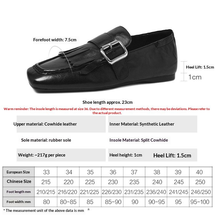 Cameido Women's Leather Loafers With Tassels And Belt Buckles Soft Bottom Soft Upper Deep V Single Shoes For Spring_vogvips.com