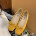 Height Increasing Shallow Mouth Red Early Spring Single Shoe Women's New One Foot Stepping Scoop Fairy Style French Bean_vogvips.com