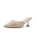 Niche Design Closed-Toe For Women With Rhinestone Flowers, Outdoor Thin High Heels, Single Shoes, Comfortable Open-Back_vogvips.com