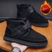 Snow Boots Men's Winter Fur Integrated Men's Shoes Piled Thickened Warm Men's Large Wool Cotton Shoes Men_vogvips.com