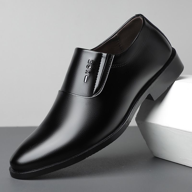 2025 Spring And Autumn New Men's Business Formal British Style Pointed Toe Slip-On Single White Leather Shoes Men 221_vogvips.com