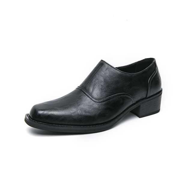 Spring And Autumn Style 5cm High Business Korean Version British Nightclub Chunky Heel Men's Small Height Increase_vogvips.com