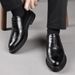Euro Step Men's Brogue Business Casual Spring Autumn Leather Groomsmen Formal Shoes_vogvips.com
