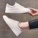Genuine Leather White Sneaker For Women 2025 New Trendy Lace-up Fahion Veratile Style Caual Sport Board_vogvips.com
