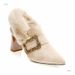 European American Style Pointed-toe High-heeled Shoes For Women, Chunky Heel Single Furry Shoes, 2025 Autumn And Winter_vogvips.com