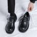 Niche Big Toe Leather Shoes Men's Casual Business Round Toe Derby Shoes 2023 Dark British Style Trend 188188-R_vogvips.com