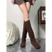 Women's Fashion Knee-High Boots Pointed Toe Buckle Detail Riding Boots With Block Heel Stylish Fall Booties Autumn/winter Style, Slimming High Boots._vogvips.com