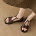 2026 Summer New Women's Flat Sandals, Fashion T-Strap Braided, Casual Comfortable Non-Slip Beach Shoes For Ladies_vogvips.com