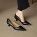 French Retro Wine-red Pointed-toe Shallow Toe Single Shoe Minimalist 6cm Small Heel High Heels For Women With Thin Heels_vogvips.com