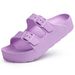 Comwarm Women's Platform Arch Support Lightweight Foam Slip On Slides Summer Beach Sandals With Adjustable Buckle_vogvips.com