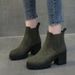 2025 Autumn Winter Single Martin Thick Sole British Style Round Toe Short High Heel Women's Boots_vogvips.com