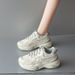 Foreign Trade Wholesale Women's Sneakers 2025 New Breathable Height-Increasing Platform Thick Sole Color-Block Mesh_vogvips.com