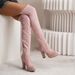 2023 New Women's Long Elastic Suede Platform High Chunky Heel Over-the-Knee Plus Size Boots_vogvips.com