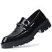 Euro Step Slip-On Large Size Business Formal Casual Leather Shoes Men's Comfortable Breathable Height Increasing Trendy Loafers_vogvips.com